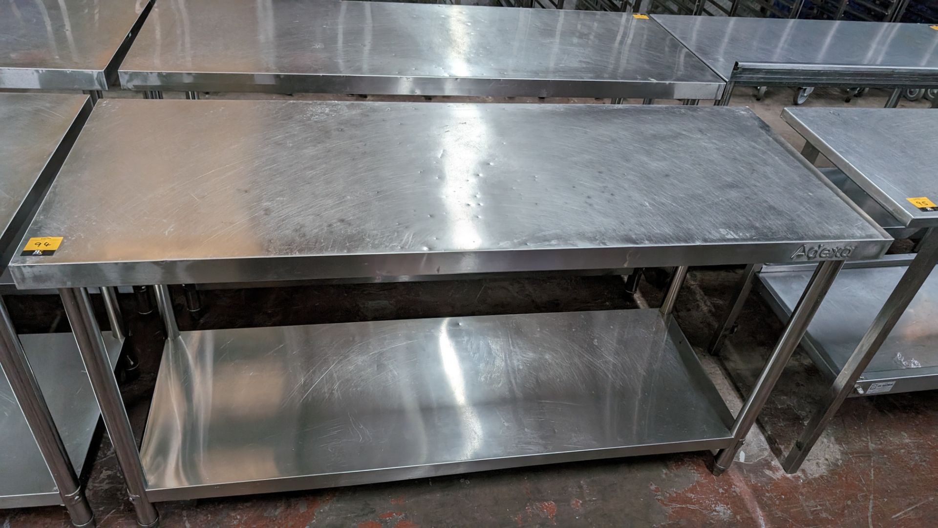 Adexa stainless steel twin tier table, max dimensions 1600 x 600 x 860mm - Image 2 of 3
