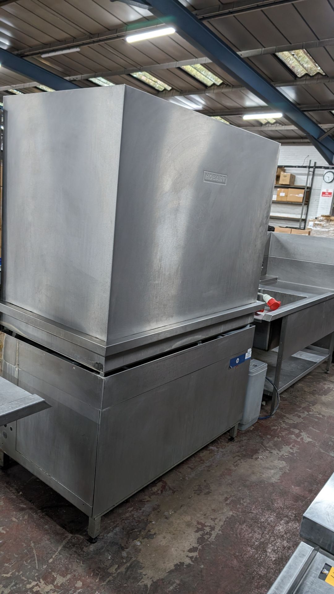 Hobart very large heavy duty commercial pass-through dishwasher including large stainless steel tray - Image 15 of 19