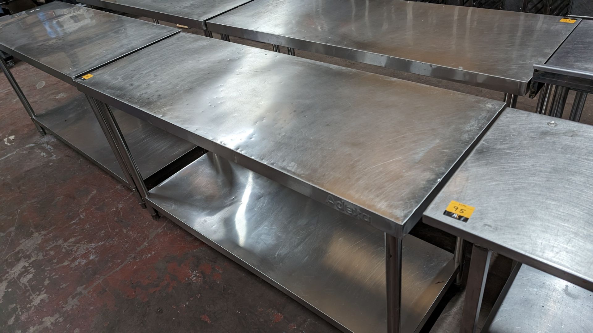 Adexa stainless steel twin tier table, max dimensions 1600 x 600 x 860mm - Image 3 of 3