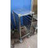 Stainless steel 7 slot gastronorm trolley with solid top. Includes vertical swingout brackets to 2