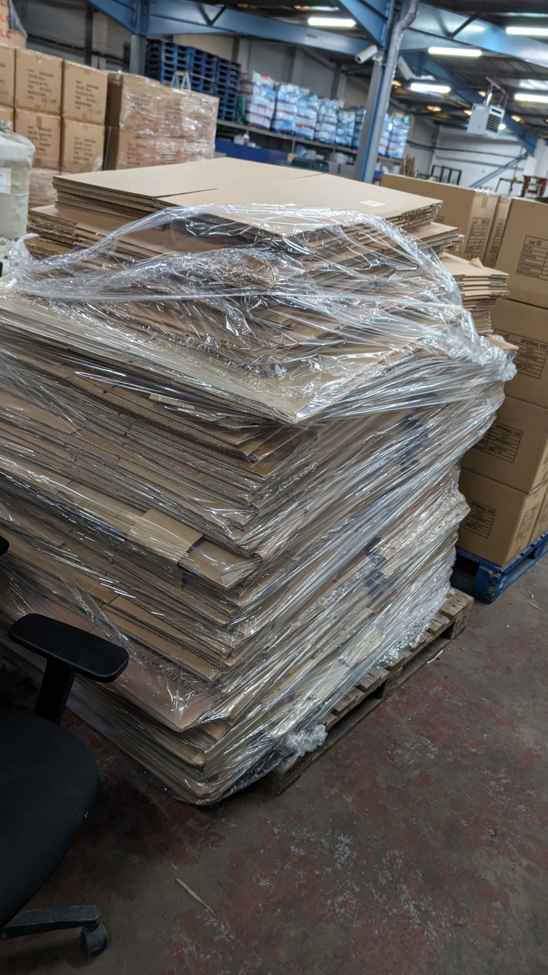 The contents of a pallet of cardboard boxes - 2 stacks