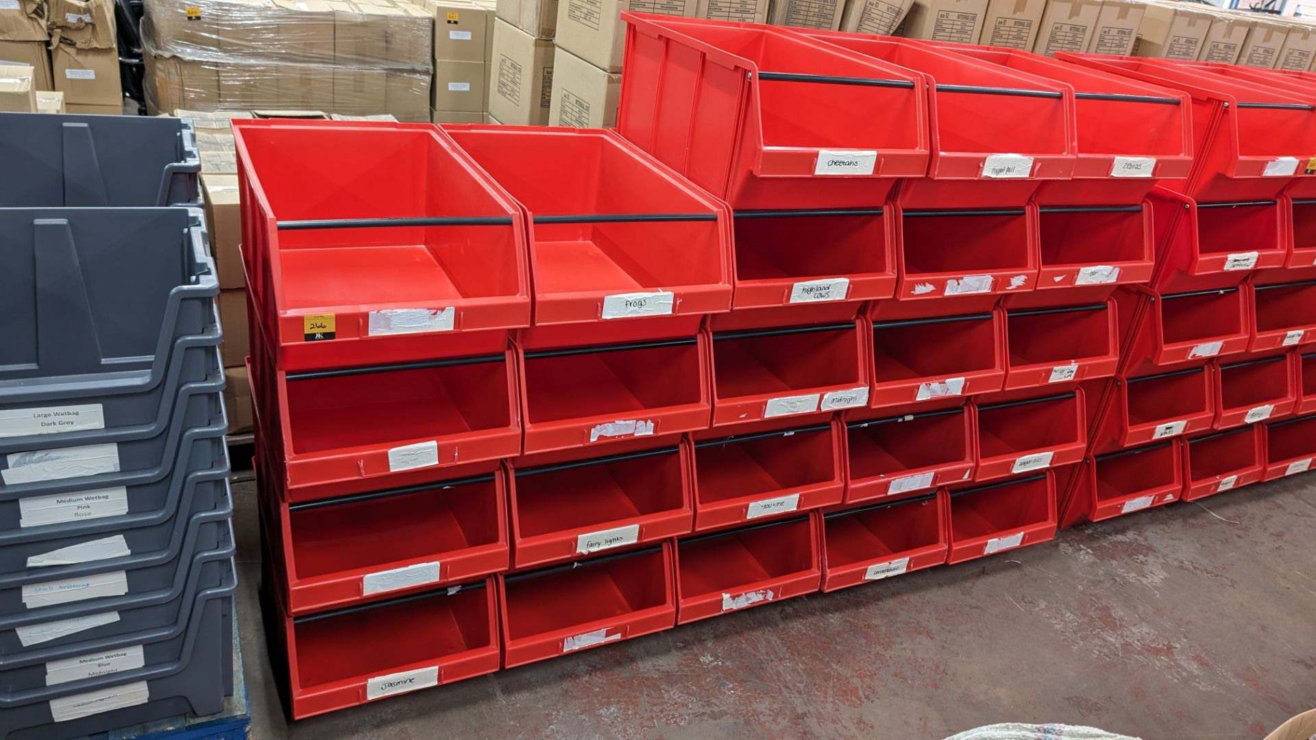 23 off red large picking bins, each bin measuring approximately 440mm x 730mm x 300mm. Lots 266 - 2 - Image 2 of 7