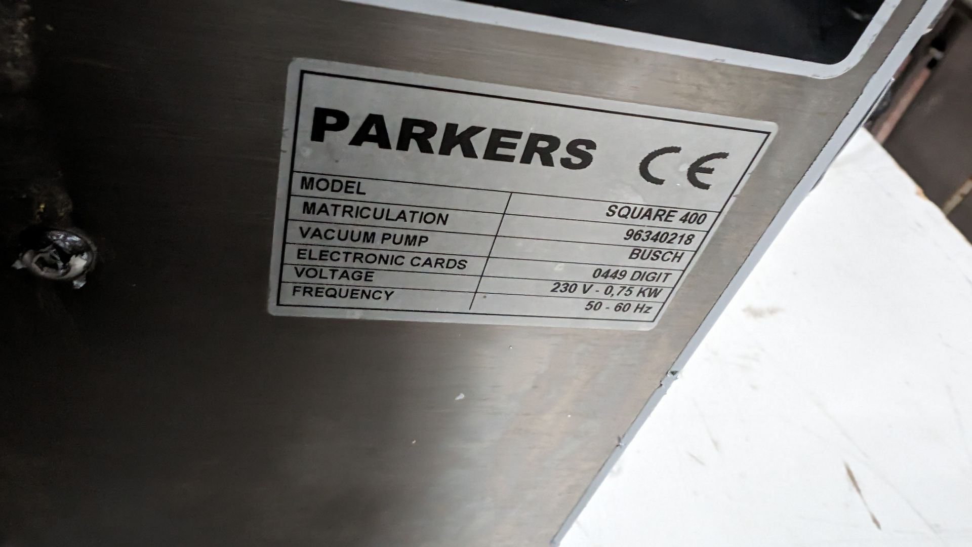 Parkers Food Machinery Plus benchtop stainless steel vacuum chamber machine, model Square 400 - Image 5 of 9