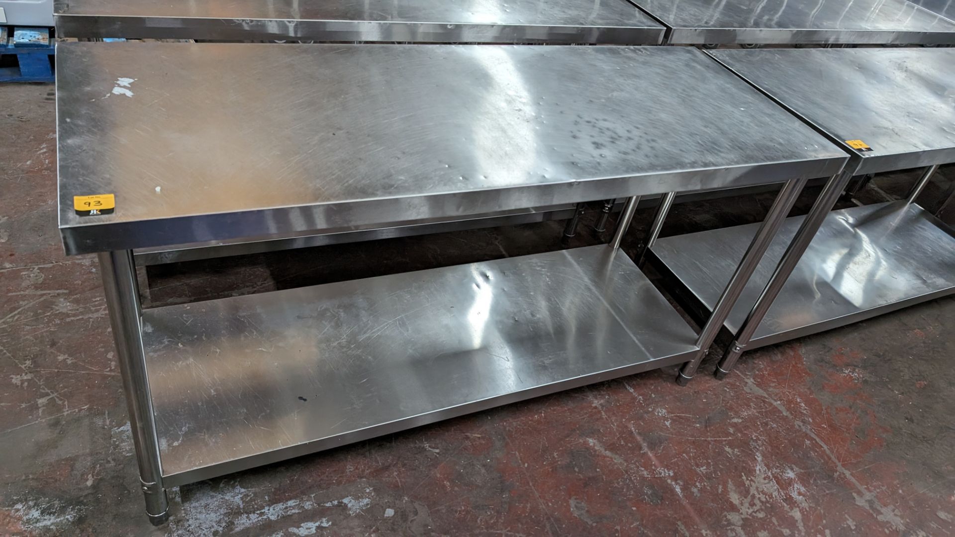 Adexa stainless steel twin tier table, max dimensions 1600 x 600 x 860mm