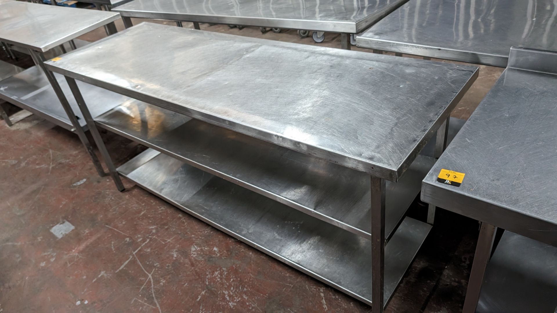Stainless steel triple tier table, max external dimensions 1830 x 610 x 830mm - Image 3 of 3