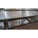 Adexa stainless steel twin tier table, max dimensions 1600 x 600 x 860mm