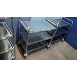 Vogue stainless steel 3 shelf trolley, max external dimensions 850 x 930 x 500mm