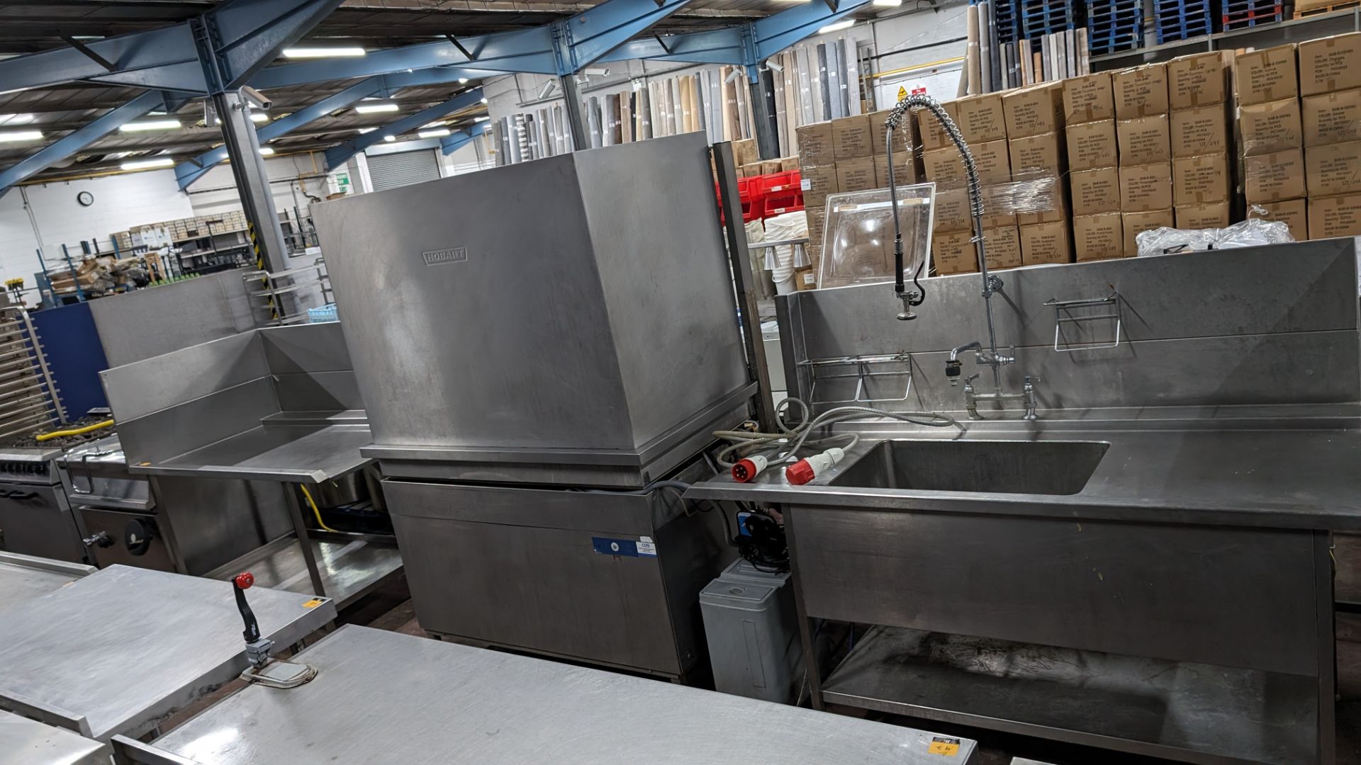 Hobart very large heavy duty commercial pass-through dishwasher including large stainless steel tray - Image 18 of 19