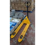 Euro pallet truck with twin wheels at the front, max capacity 2,500kg