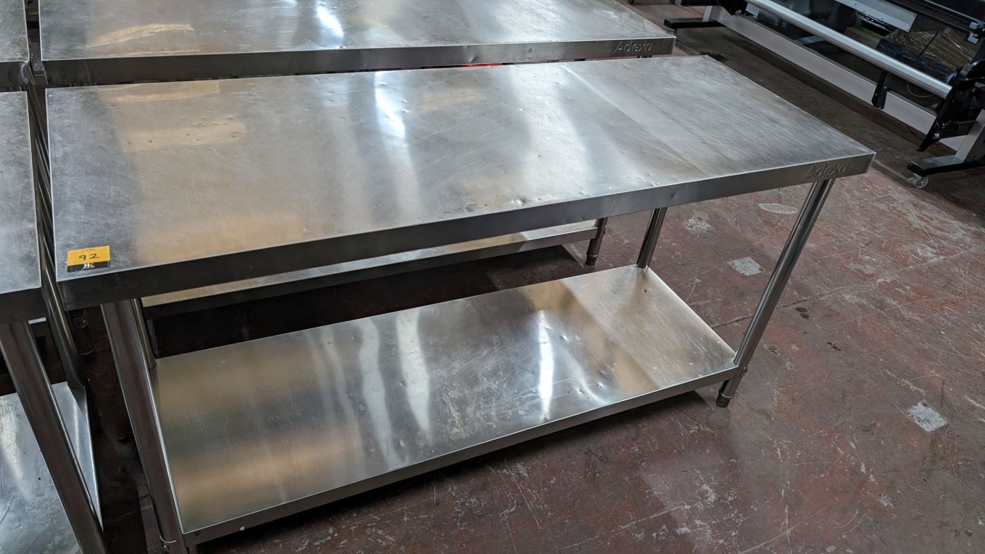 Adexa stainless steel twin tier table, max dimensions 1600 x 600 x 860mm - Image 2 of 3