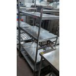 Viessmann stainless steel shelving unit with 4 shelves, max external dimensions 1000 x 1800 x 600mm