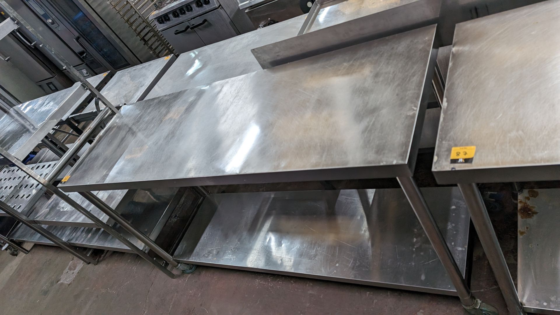 Stainless steel large mobile twin tier table, max dimensions 1800 x 600mm x 995mm - Image 2 of 3