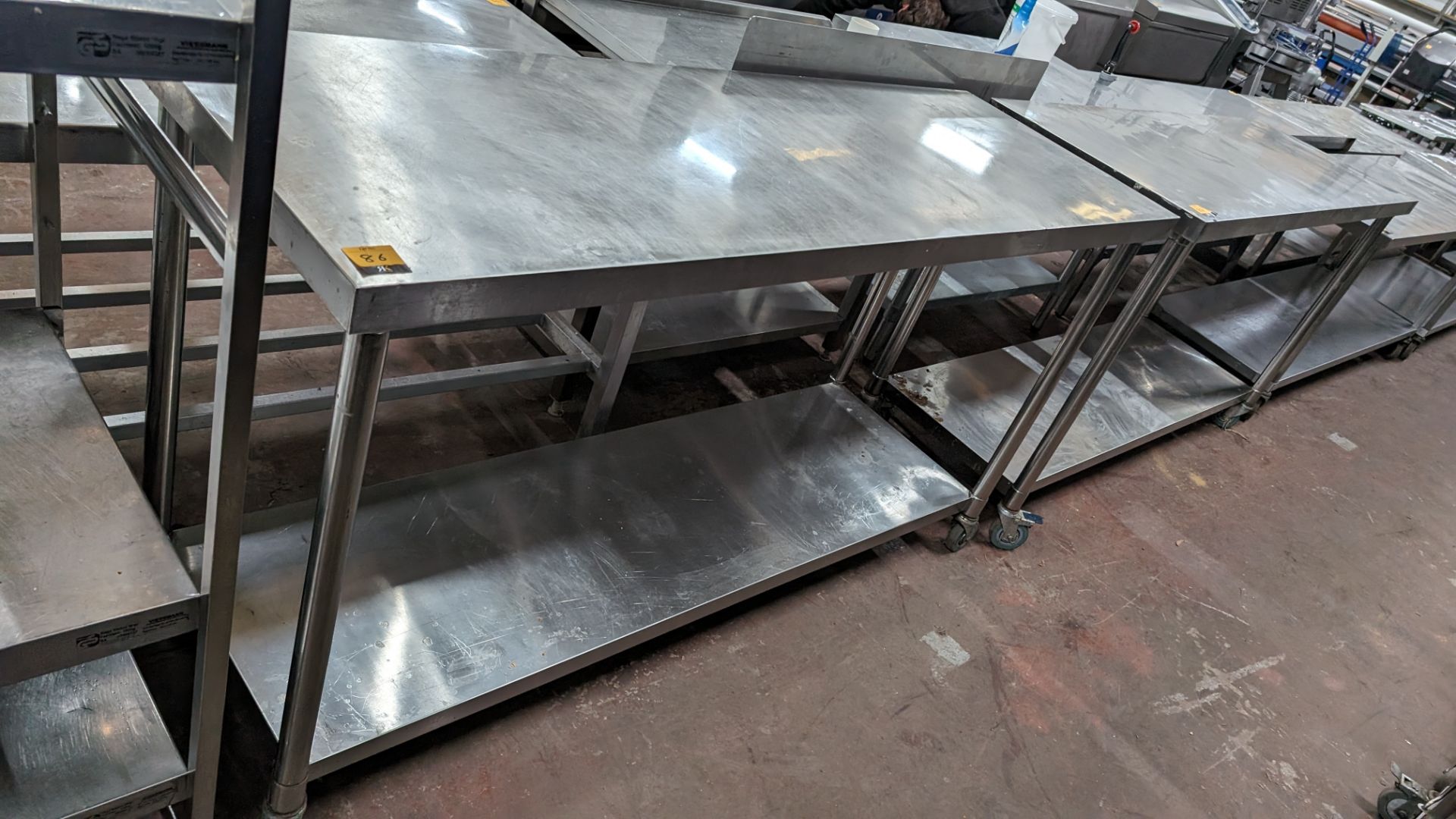 Stainless steel large mobile twin tier table, max dimensions 1800 x 600mm x 995mm - Image 3 of 3