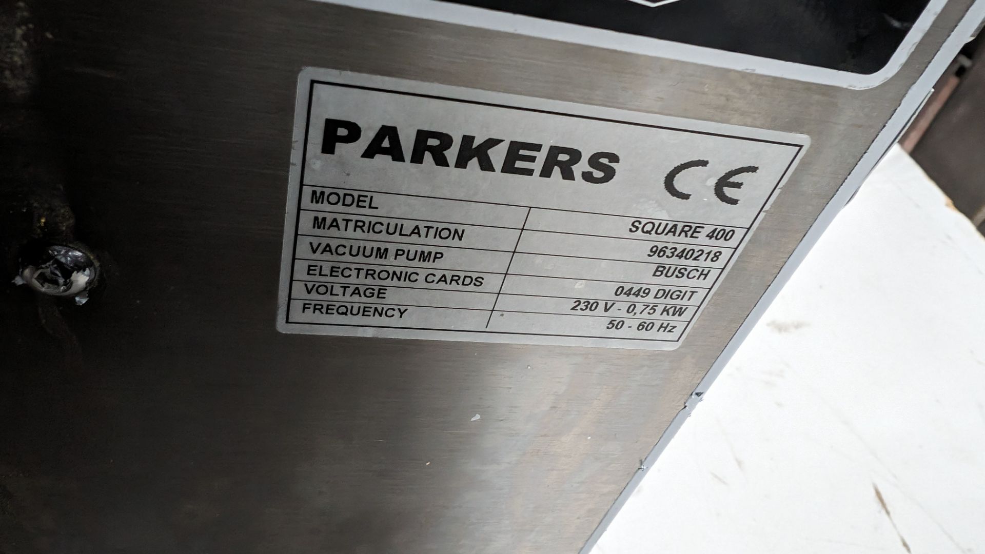 Parkers Food Machinery Plus benchtop stainless steel vacuum chamber machine, model Square 400 - Image 6 of 9