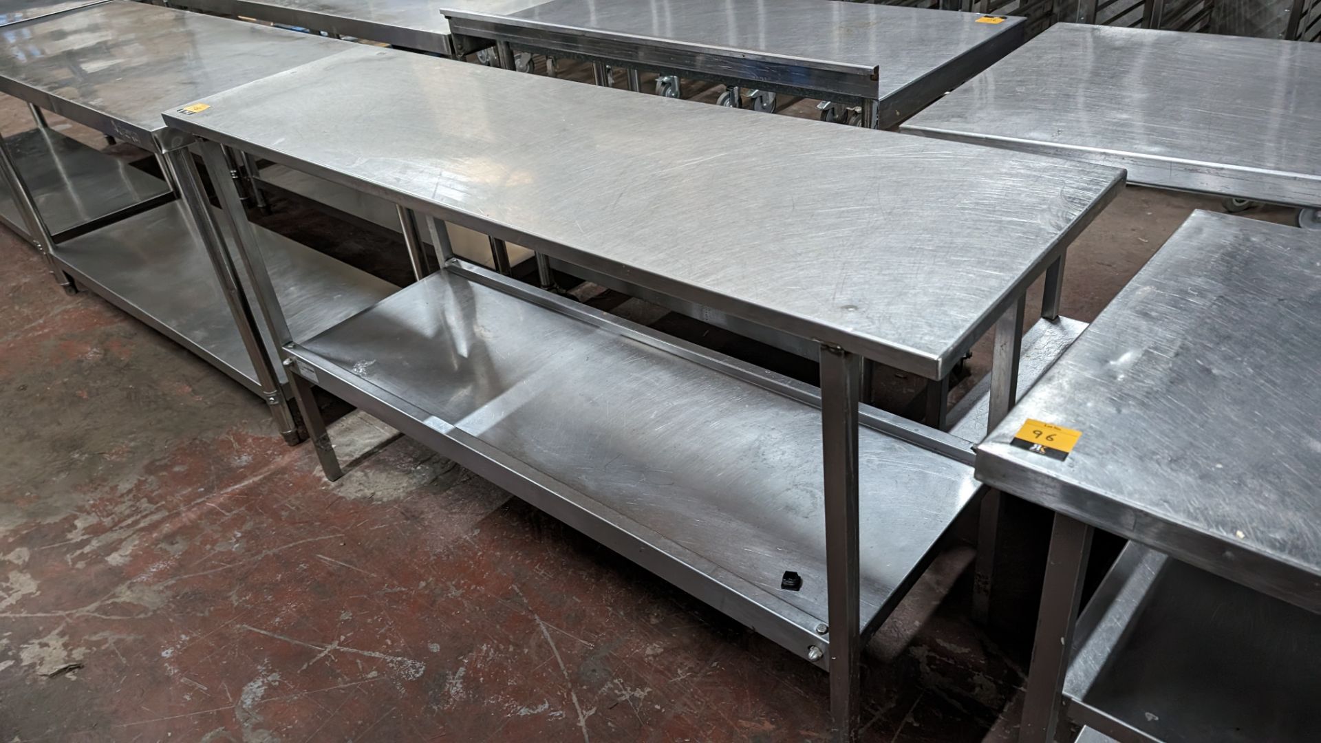Stainless steel twin tier table, max external dimensions 1670 x 480 x 890mm - Image 3 of 3