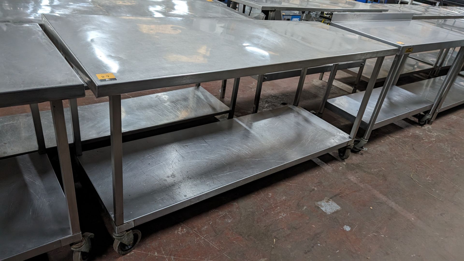 Stainless steel large mobile twin tier table, max dimensions 1800 x 640mm x 860mm - Image 2 of 3