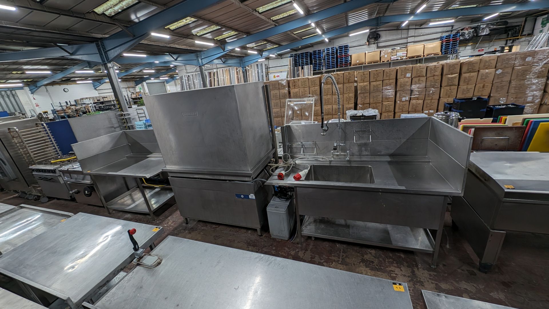 Hobart very large heavy duty commercial pass-through dishwasher including large stainless steel tray - Image 19 of 19