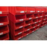 20 off red large picking bins, each bin measuring approximately 440mm x 730mm x 300mm. Lots 266 - 2