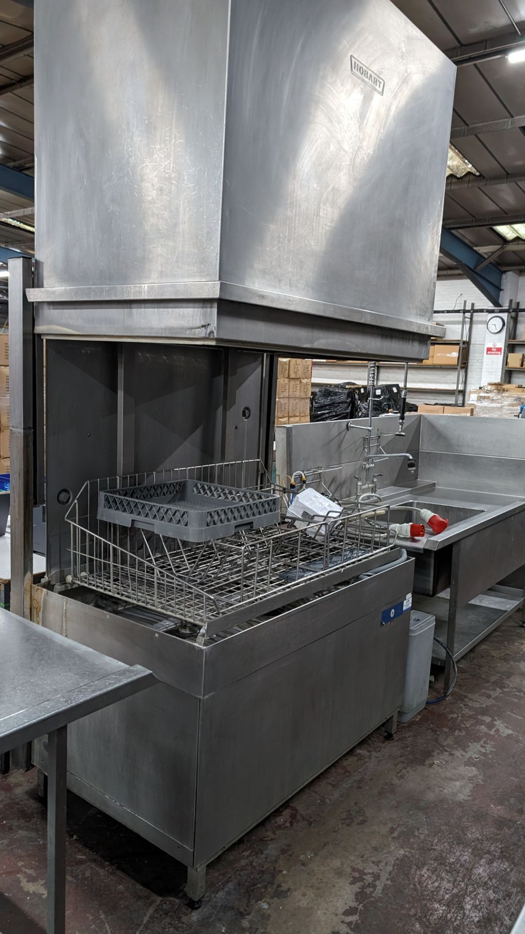 Hobart very large heavy duty commercial pass-through dishwasher including large stainless steel tray - Image 5 of 19