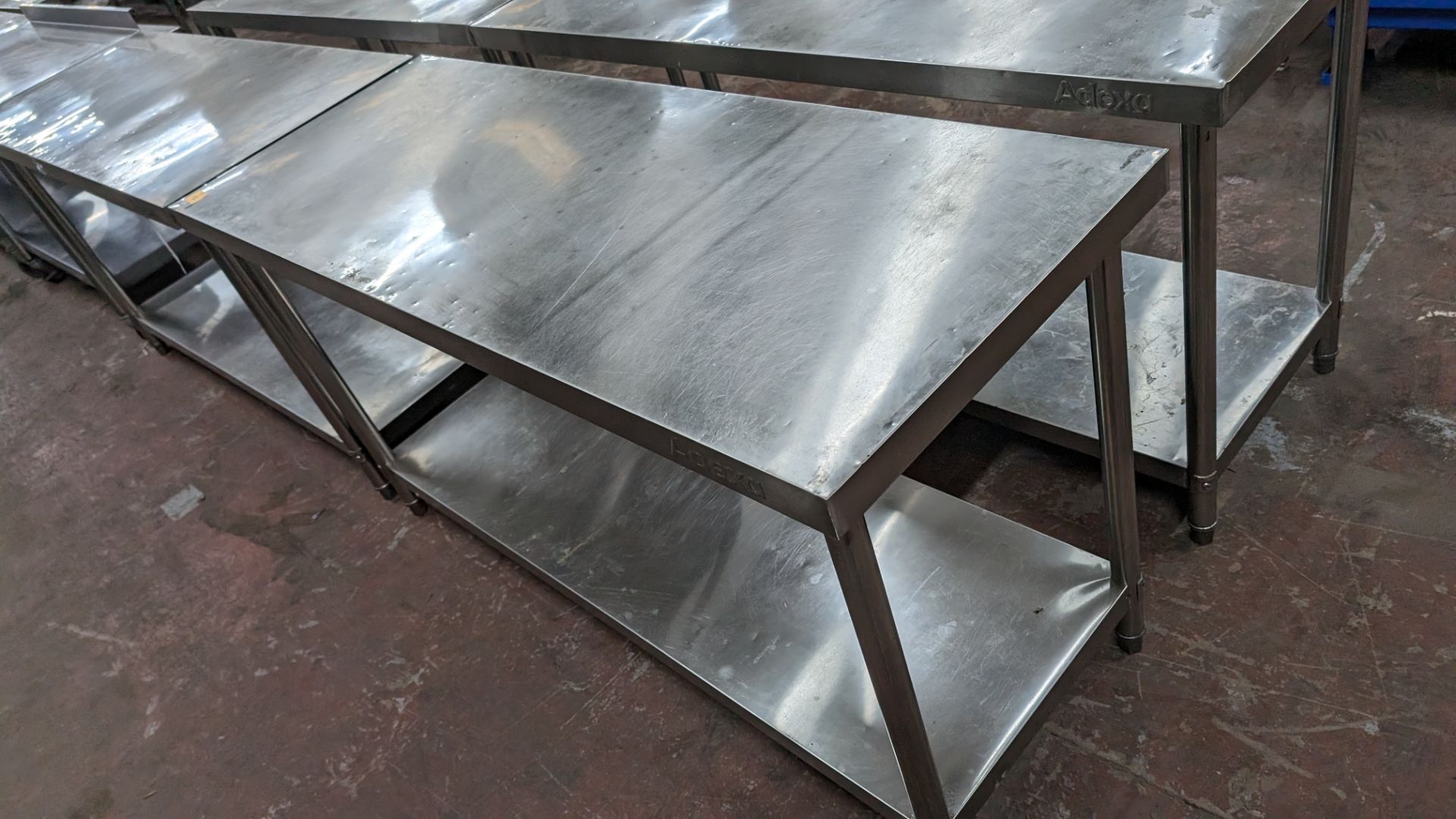 Adexa stainless steel twin tier table, max dimensions 1600 x 600 x 860mm - Image 3 of 3