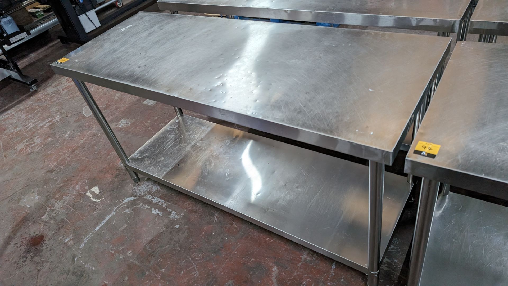 Adexa stainless steel twin tier table, max dimensions 1600 x 600 x 860mm - Image 3 of 3