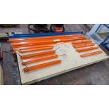 Quantity of orange & blue bolt-free racking comprising 8 uprights each 1,785mm tall, 16 beams each 1