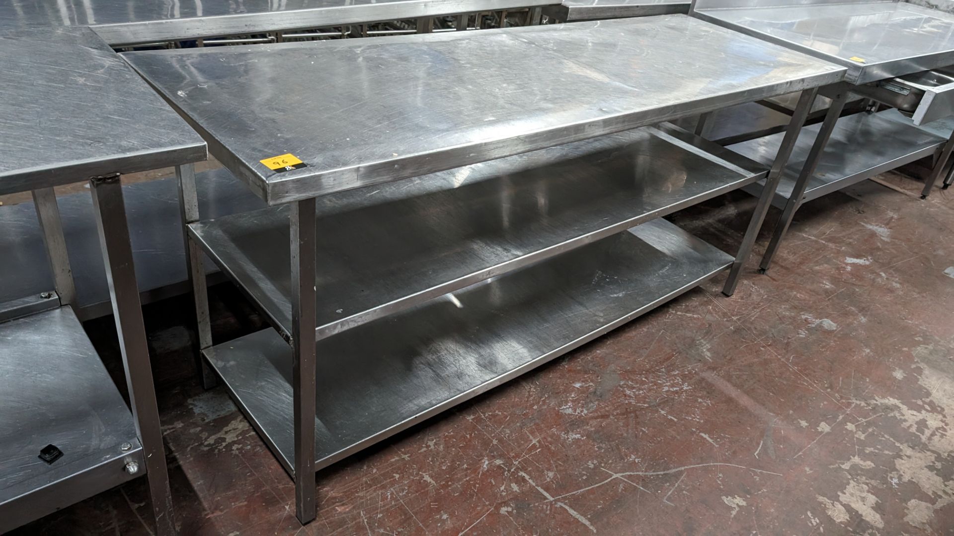 Stainless steel triple tier table, max external dimensions 1830 x 610 x 830mm - Image 2 of 3