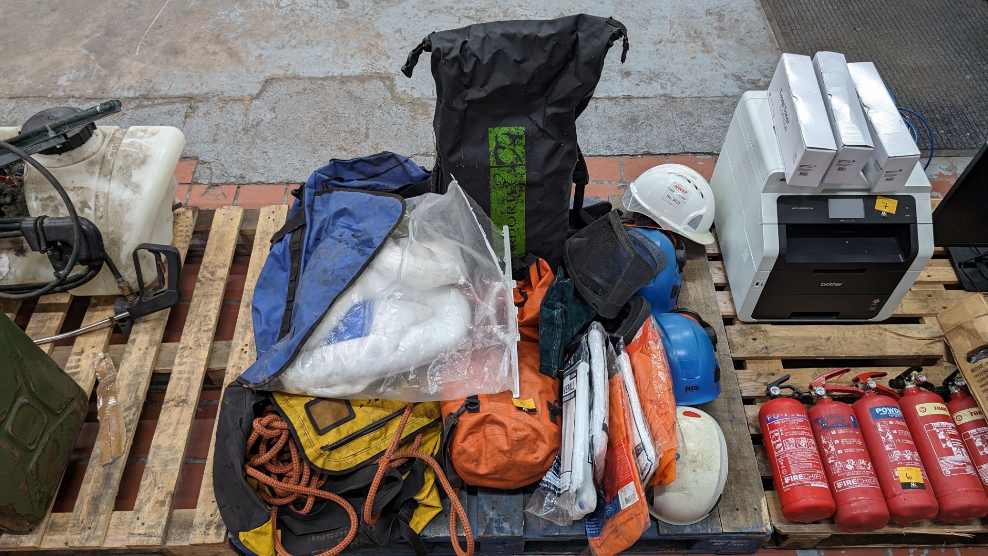 The contents of a pallet of assorted safety equipment, PPE, spill kits & more - Image 2 of 9