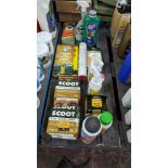 Row of assorted repellent for foxes, flies & more