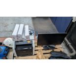 The back row of the pallet comprising Brother MFC-9330CDW printer plus quantity of printer cartridge