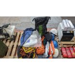 The contents of a pallet of assorted safety equipment, PPE, spill kits & more