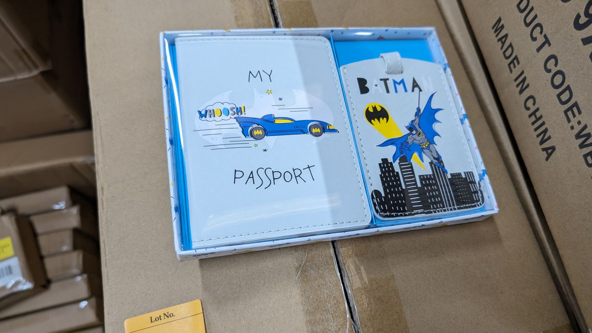 96 off Batman passport & luggage tag gift sets. 4 cartons