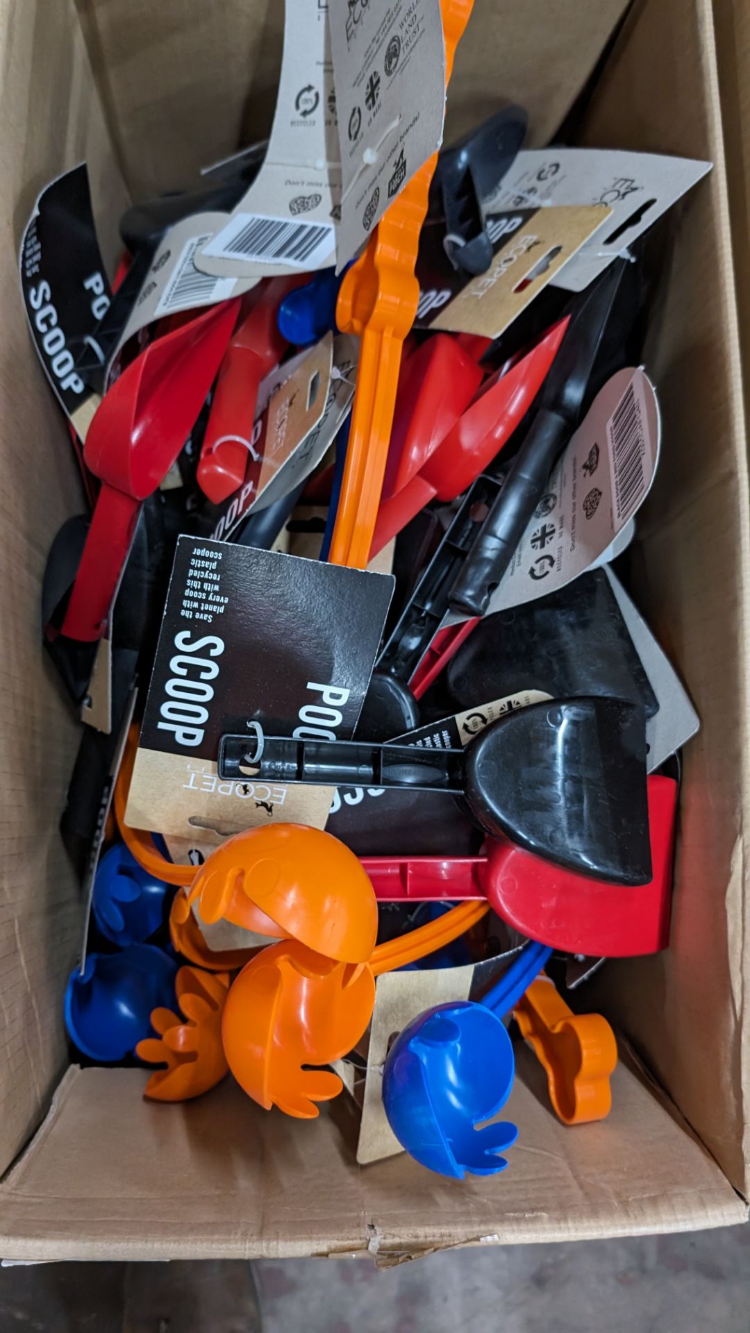 Box of Ecopet recycled plastic poop scoops, food scoops & ball launchers - Image 3 of 4