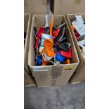 Box of Ecopet recycled plastic poop scoops, food scoops & ball launchers