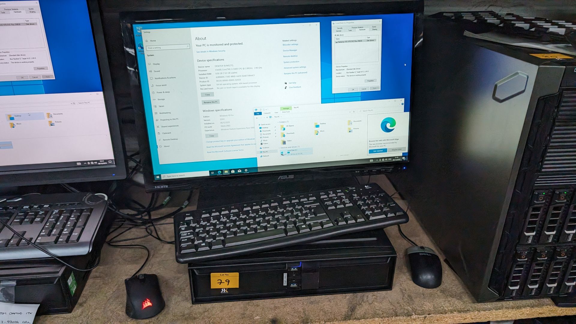 Desktop computer with ASRock Z390 Phantom gaming motorboard, Intel Core i5-9400 processor, 8GB RAM, - Image 3 of 11