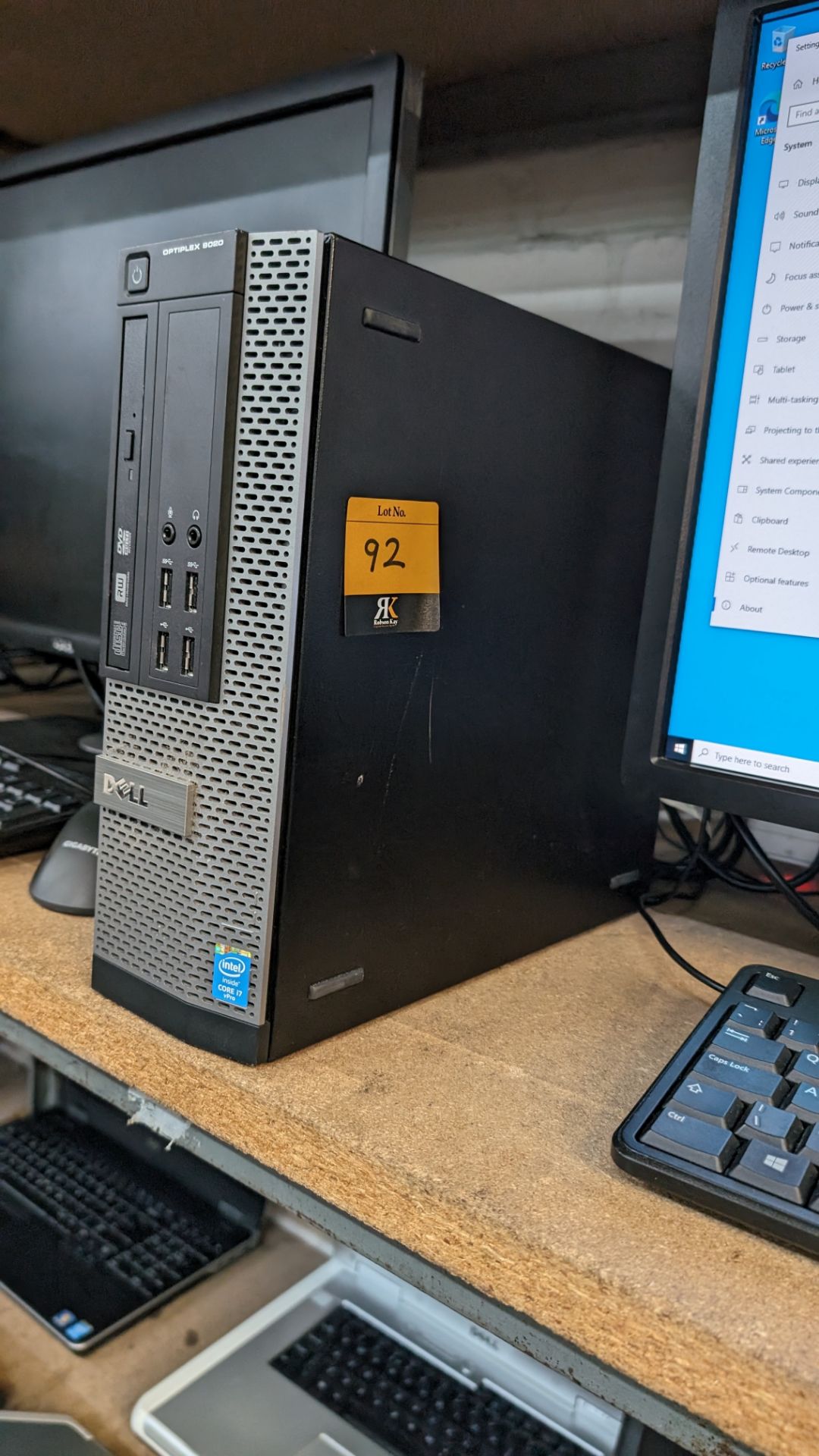 Dell Optiplex 9020 compact tower computer with Intel i7 vPro processor, including widescreen monitor - Image 15 of 18