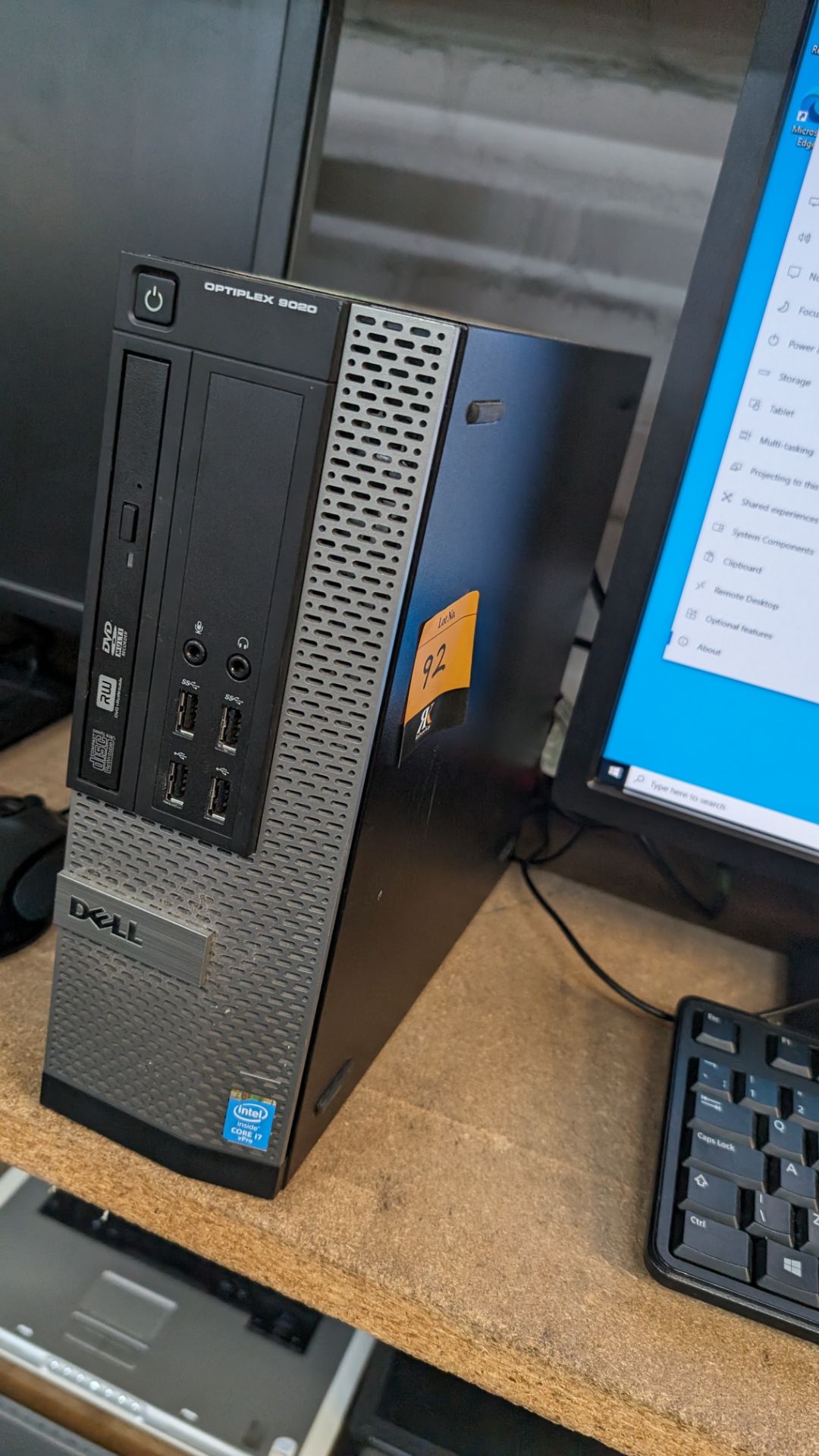 Dell Optiplex 9020 compact tower computer with Intel i7 vPro processor, including widescreen monitor - Image 13 of 18