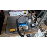 Weighing equipment comprising platform scales by Brecknall with wired display plus handheld 50kg dig