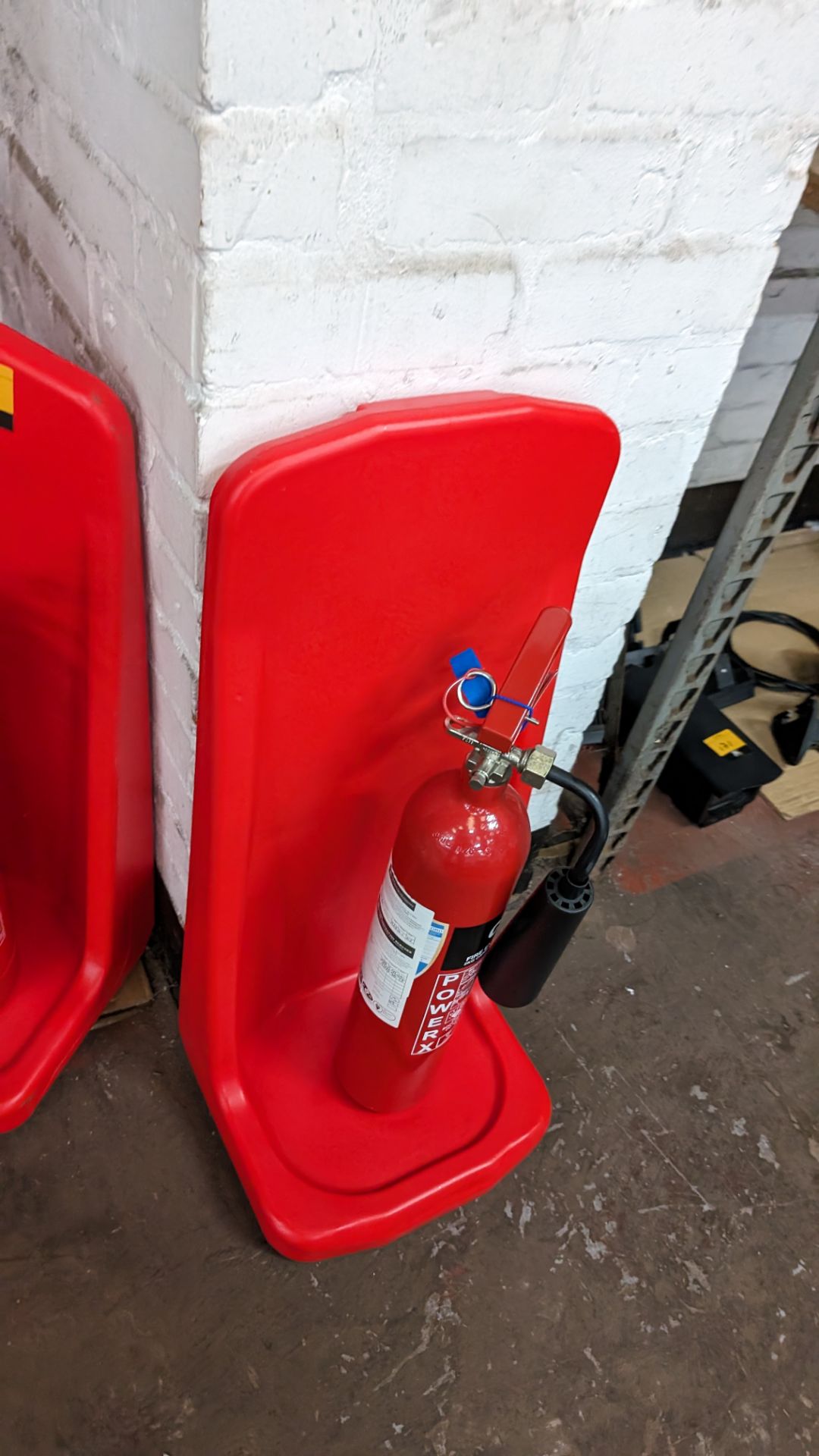 Quantity of fire extinguisher equipment comprising 3 fire extinguishers, 1 x double dispenser/stand - Image 6 of 7