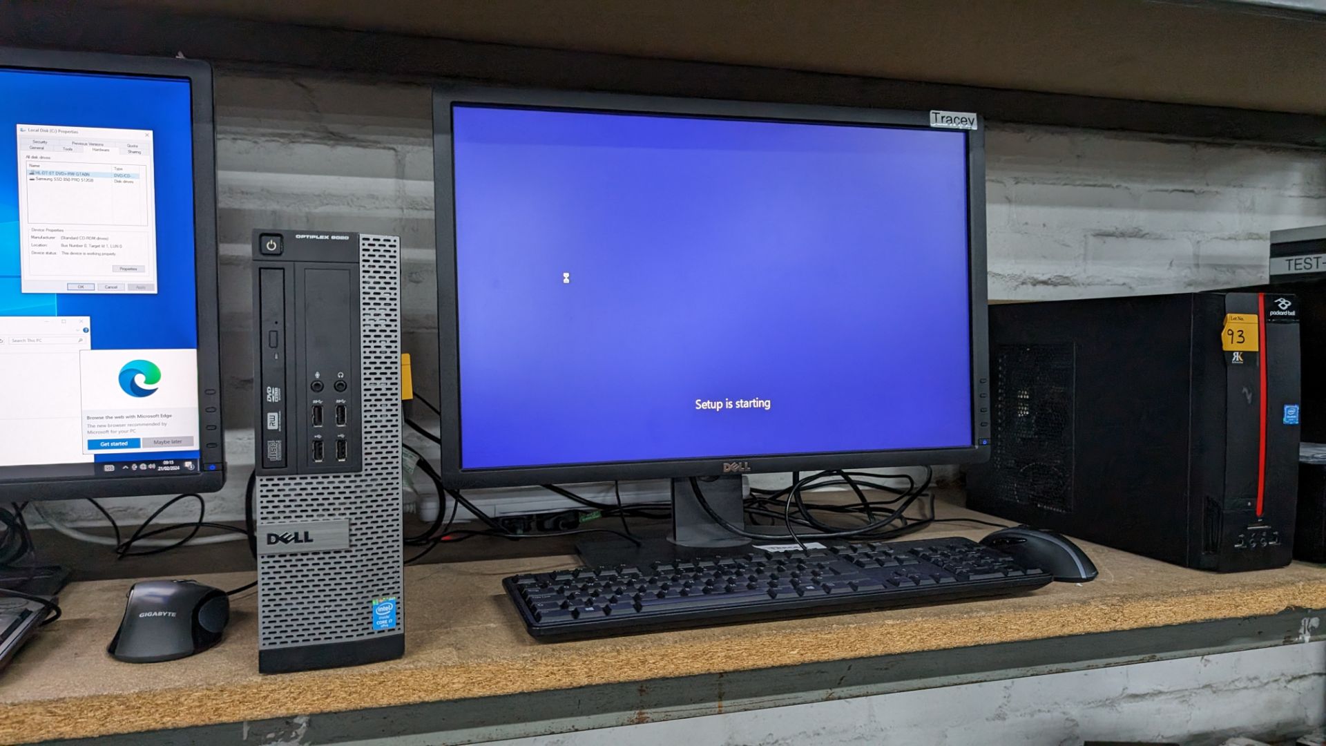 Dell Optiplex 9020 compact tower computer with Intel i7 vPro processor, including widescreen monitor - Image 9 of 18