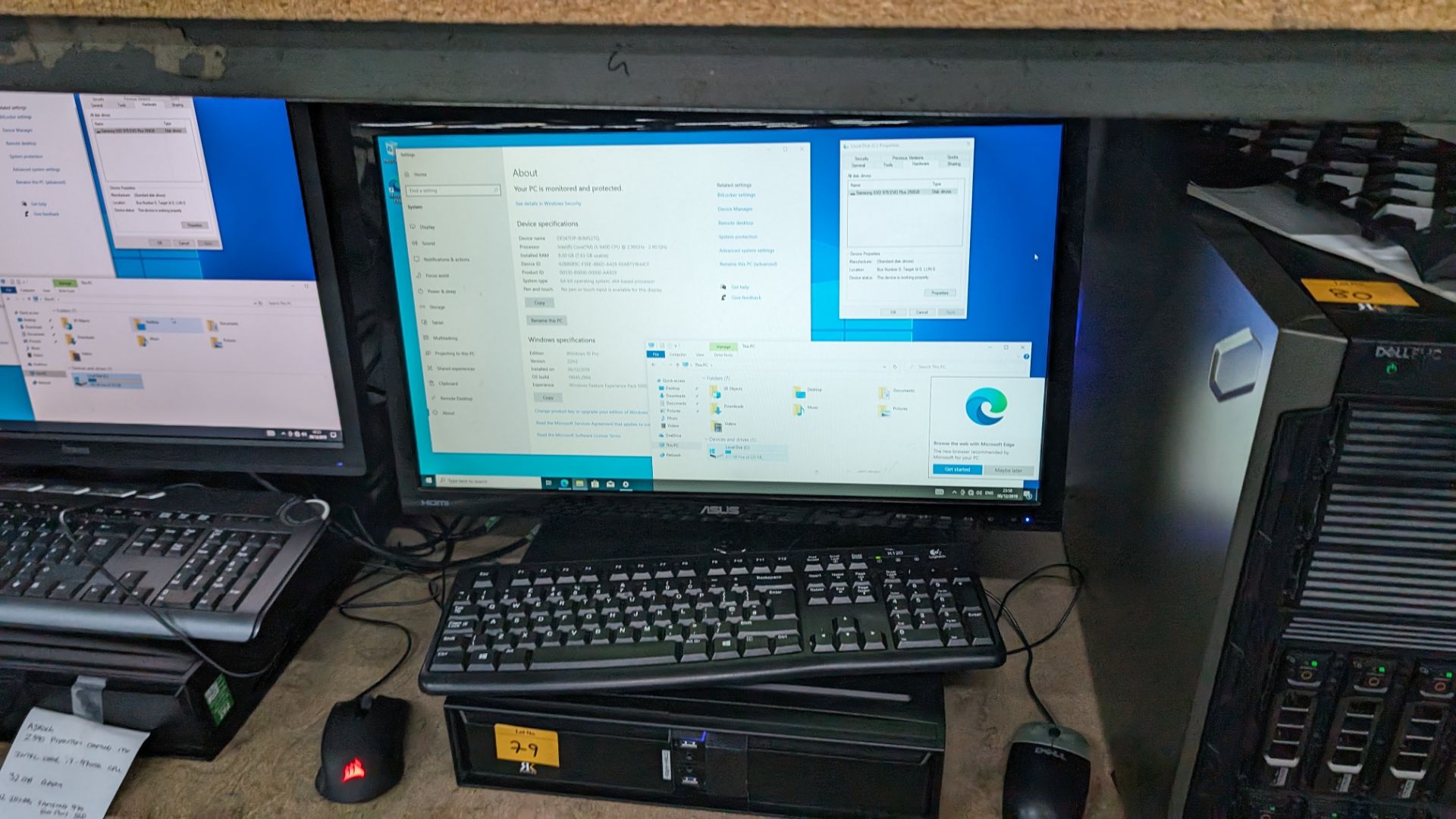 Desktop computer with ASRock Z390 Phantom gaming motorboard, Intel Core i5-9400 processor, 8GB RAM, - Image 2 of 11