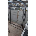 3 off modern metal static garment rails, approximately 2 x 1550mm and 1 x 1250mm