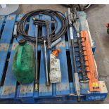 Mixed lot comprising Stihl trimmer attachment plus long handle, jet wash attachments & more