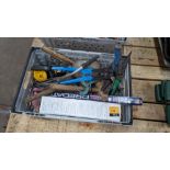 The contents of a crate of hand tools & miscellaneous