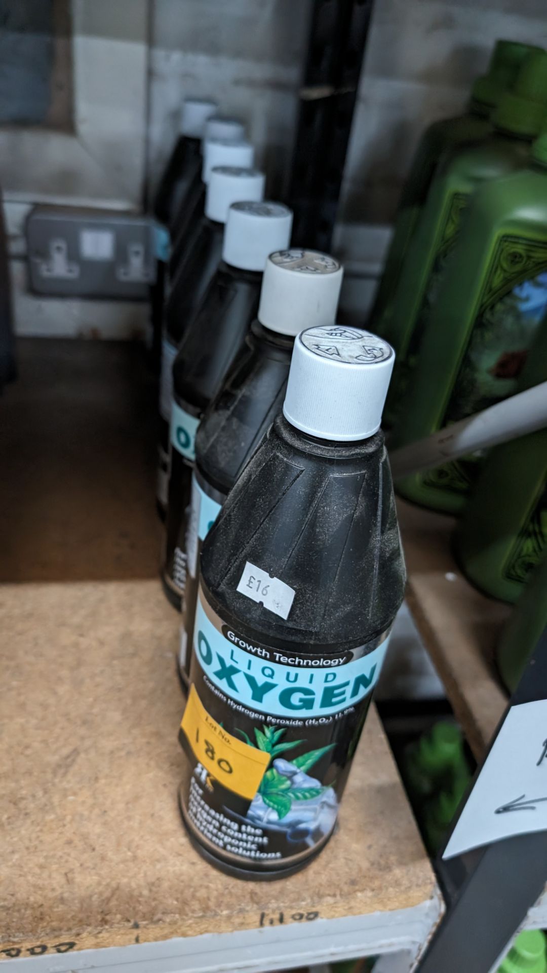 7 off 1 litre bottles of Growth Technology liquid oxygen