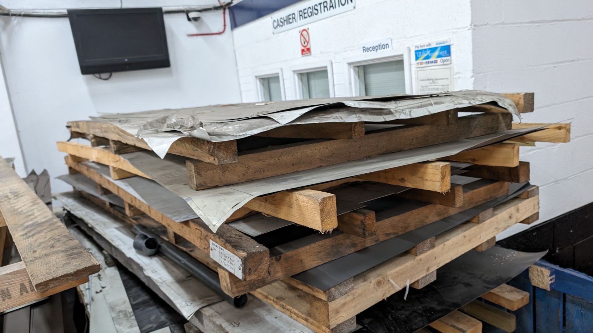 2 stacks of 1250 x 3000mm sheet materials. Each stack comprises 10 - 12 oversized pallets, each pal - Image 8 of 21