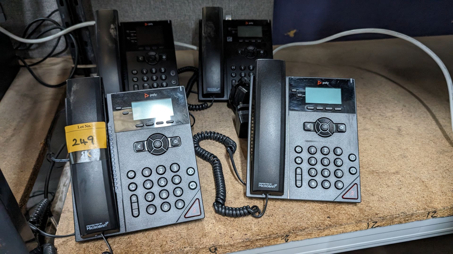 4 off Poly telephone handsets