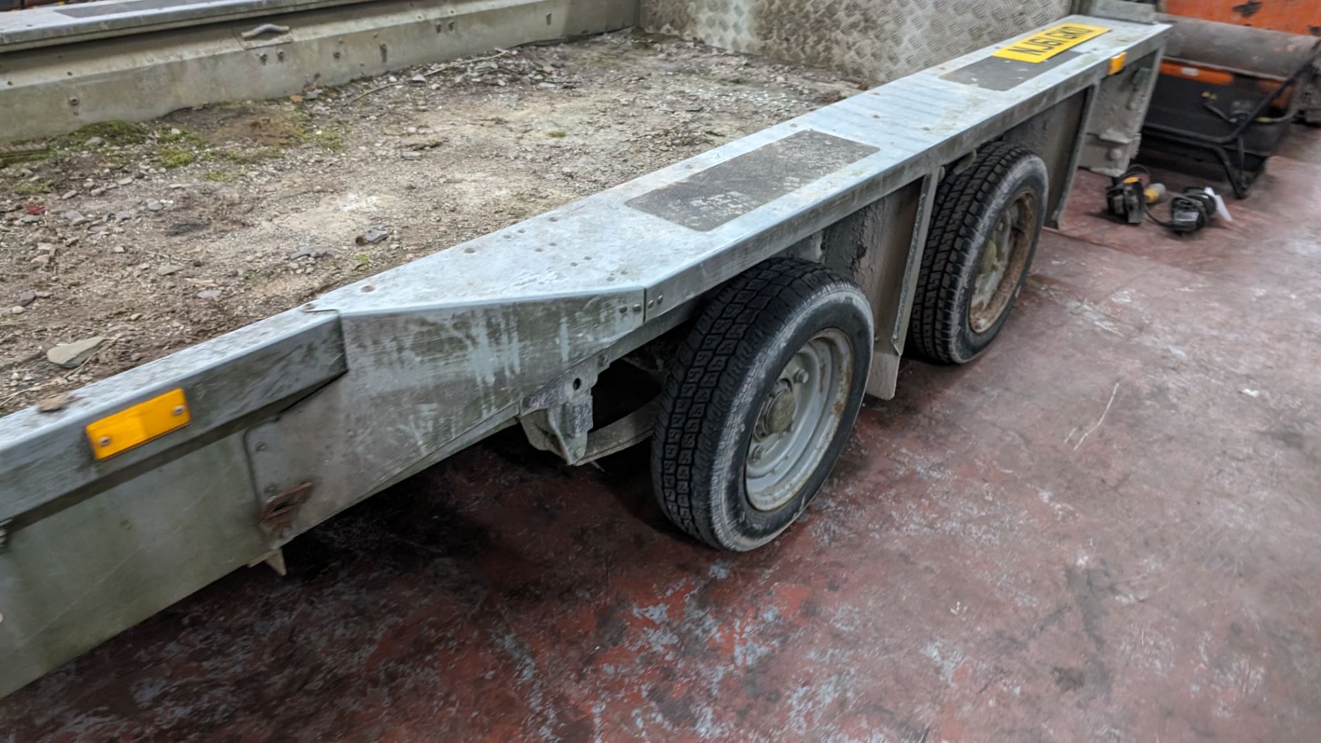 Ifor Williams twin axle plant trailer with fold down ramp to the rear (3500kg capacity), used with t - Image 11 of 13