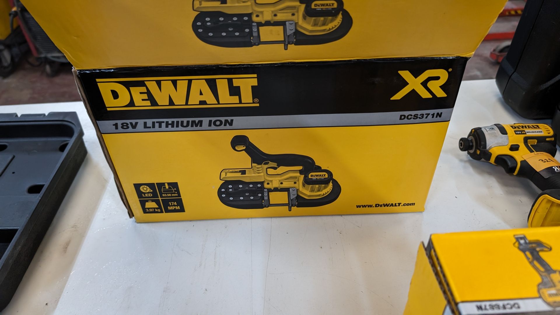 DeWalt XR model DCS371N cordless bandsaw. Bare unit, no battery or charger. Appears new & unused -