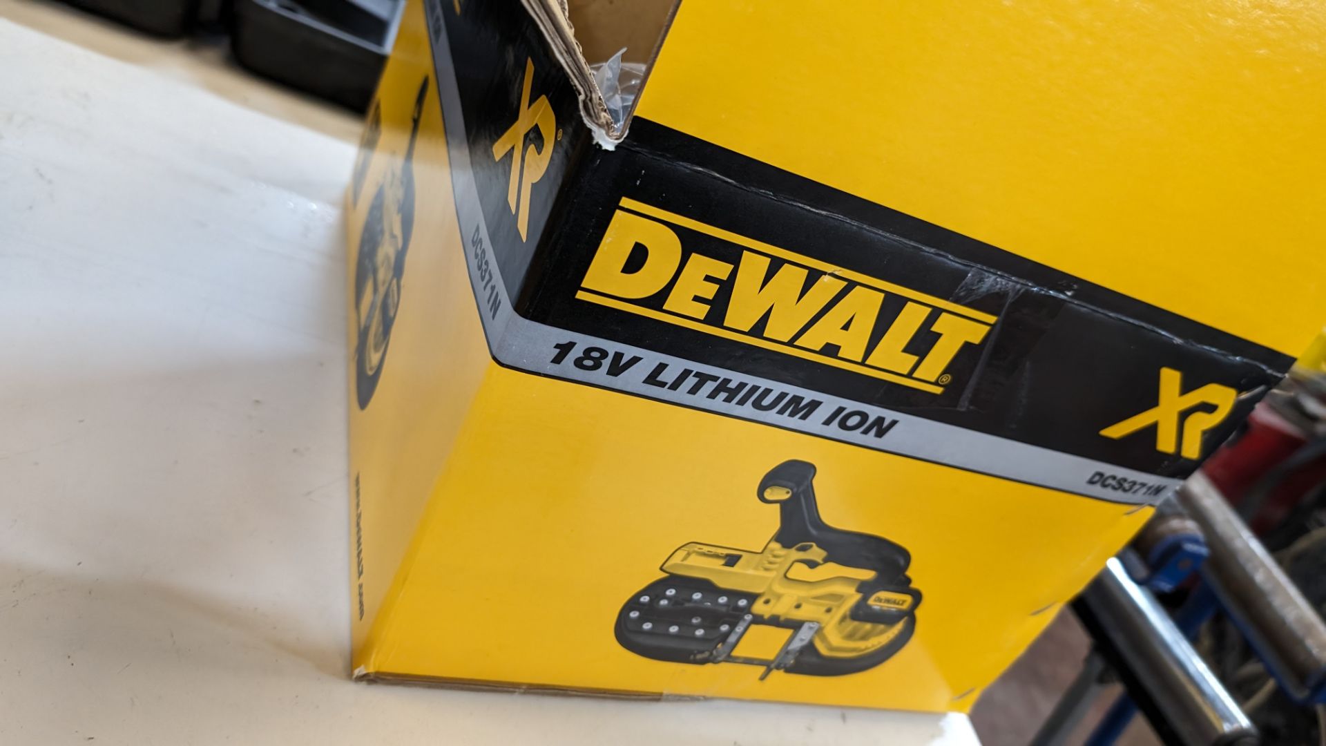 DeWalt XR model DCS371N cordless bandsaw. Bare unit, no battery or charger. Appears new & unused - - Image 8 of 8